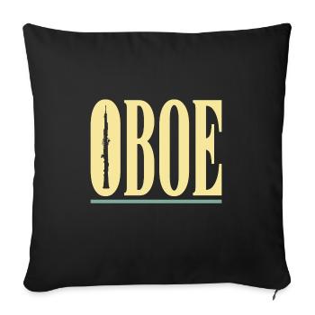 oboe - Sofa pillowcase 17,3'' x 17,3'' (45 x 45 cm) - black - Front
