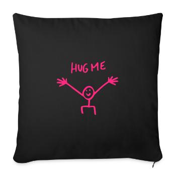 Hug Me Hug cadeau de bonhomme allumette - Housse de coussin décorative 45 x 45 cm - noir - Devant