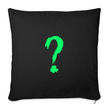 Question mark green - Sofa pillowcase 17,3'' x 17,3'' (45 x 45 cm) - black - Front