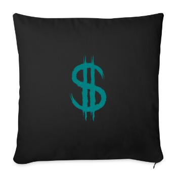 Dollarzeichen Dollar Zeichen Geld Bürste Geschenk - Sofakissenbezug 45 x 45 cm - Schwarz - Vorne