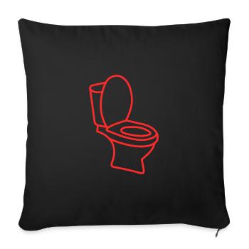 Toilet TOILET Humor Gift - Sofa pillowcase 17,3'' x 17,3'' (45 x 45 cm) - black - Front