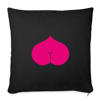 Ass Heart Bottom Love Funny Gift - Sofa pillowcase 17,3'' x 17,3'' (45 x 45 cm) - black - Front