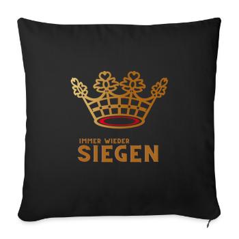 Siegen - immer wieder Siegen - Siegerland Krönchen - Sofakissenbezug 45 x 45 cm - Schwarz - Vorne