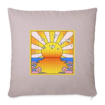 California Orange Sunshine LSD Blotter Sheet - Sofa pillowcase 17,3'' x 17,3'' (45 x 45 cm) - light taupe - Front