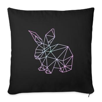 Pastel line art Harajuku fashion rabbit - Sofa pillowcase 17,3'' x 17,3'' (45 x 45 cm) - black - Front
