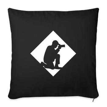Photographer silhouette photograph - Sofa pillowcase 17,3'' x 17,3'' (45 x 45 cm) - black - Front