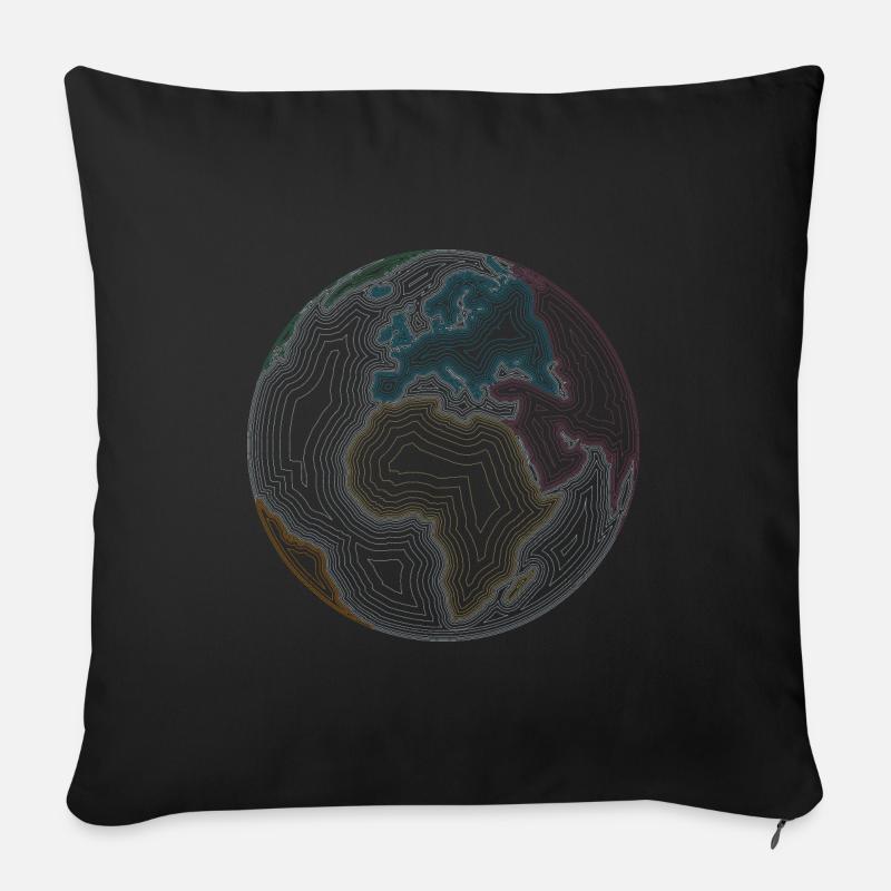 earth - Sofakissenbezug 45 x 45 cm - Schwarz