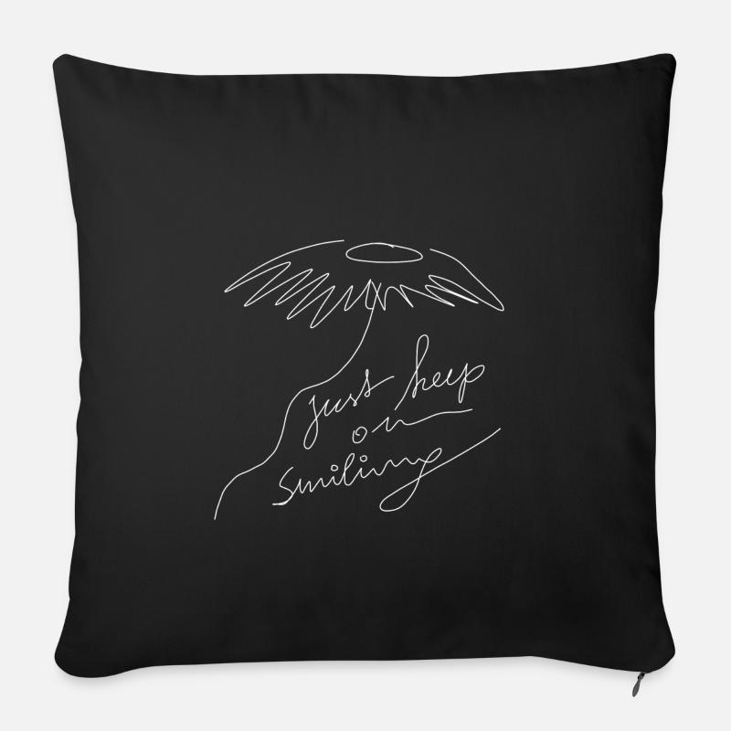 just keep on smiling - Sofakissenbezug 45 x 45 cm - Schwarz