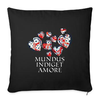 Mundus Indiget Amore E 260 - Sofa pillowcase 17,3'' x 17,3'' (45 x 45 cm) - black - Front