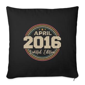 April 2016 Birthday Gift April 2016 Retro - Sofa pillowcase 17,3'' x 17,3'' (45 x 45 cm) - black - Front