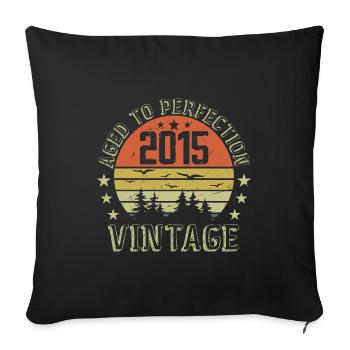 2015 Vintage Born 2015 Birthday Gift 2015 - Sofa pillowcase 17,3'' x 17,3'' (45 x 45 cm) - black - Front