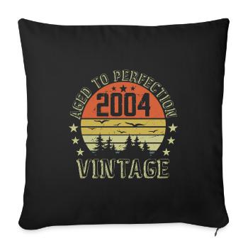2004 Vintage Born 2004 Birthday Gift 2004 - Sofa pillowcase 17,3'' x 17,3'' (45 x 45 cm) - black - Front