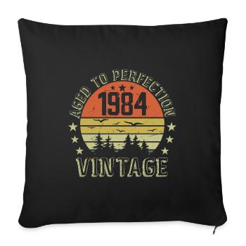 1984 Vintage Born 1984 Birthday Gift 1984 - Sofa pillowcase 17,3'' x 17,3'' (45 x 45 cm) - black - Front