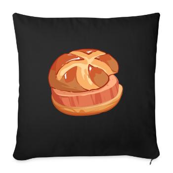 Bande dessinée Leberkäs Leberkäse Fleischkäse Buns - Housse de coussin décorative 45 x 45 cm - noir - Devant