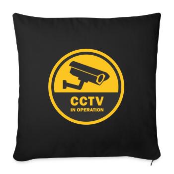 SECURITY CAMERAS IN USE - CCTV in operation - Sofa pillowcase 17,3'' x 17,3'' (45 x 45 cm) - black - Front