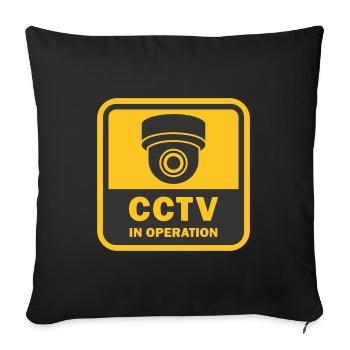 Security cameras in use symbol icon. Fixed CCTV ca - Sofa pillowcase 17,3'' x 17,3'' (45 x 45 cm) - black - Front
