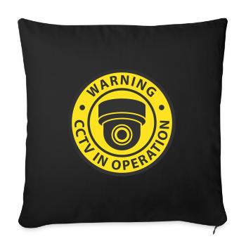 Security cameras in use symbol icon. Fixed CCTV - Sofa pillowcase 17,3'' x 17,3'' (45 x 45 cm) - black - Front