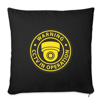 Security cameras in use symbol icon. Fixed CCTV - Sofa pillowcase 17,3'' x 17,3'' (45 x 45 cm) - black - Front