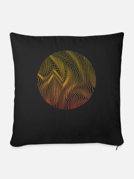 Geometry wave pattern sunrise - Sofa pillowcase 17,3'' x 17,3'' (45 x 45 cm) - black