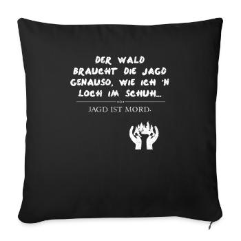 Vegan shirts against anti-vegan bingo - Sofa pillowcase 17,3'' x 17,3'' (45 x 45 cm) - black - Front