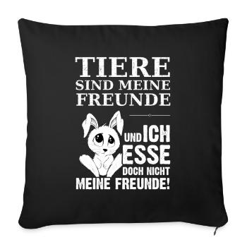 Veganerin & Veganer; coole Tierrechtler-Klamotten - Sofakissenbezug 45 x 45 cm - Schwarz - Vorne