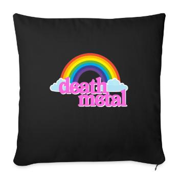 Death Metal Pink Rainbow Clouds Funny Parody - Housse de coussin décorative 45 x 45 cm - noir - Devant