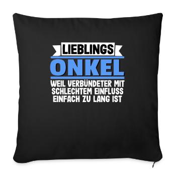 Patenonkel Onkel Neffe Nichte Bester Onkel T-Shirt - Sofakissenbezug 45 x 45 cm - Schwarz - Vorne