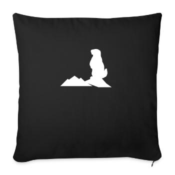 Marmot Mountains Alps Hiking Climbing Gift - Sofa pillowcase 17,3'' x 17,3'' (45 x 45 cm) - black - Front