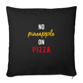 Vintage Retro No Pineapple On Pizza Hawaï Ananas - Housse de coussin décorative 45 x 45 cm - noir - Devant