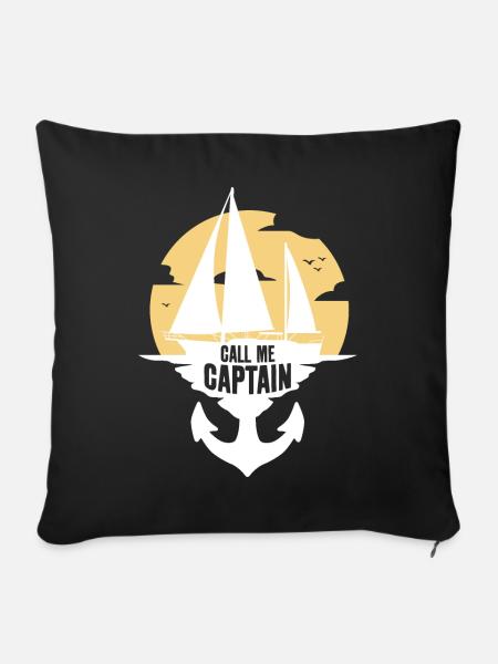 CALL ME CAPTAIN - Sofakissenbezug 45 x 45 cm - Schwarz