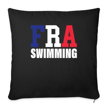 Swimming - FRA French Flag & Swimmers - - Sofa pillowcase 17,3'' x 17,3'' (45 x 45 cm) - black - Front