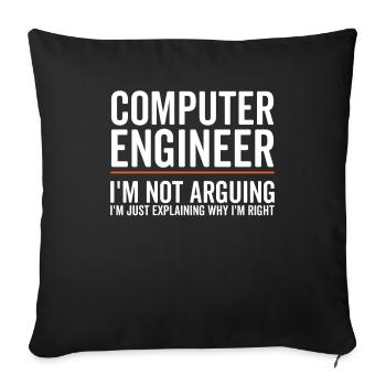I Explain Only - Computer Engineer - Sofa pillowcase 17,3'' x 17,3'' (45 x 45 cm) - black - Front