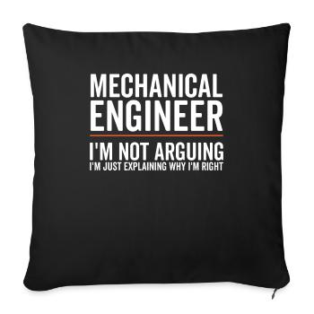 Just Explaining - Mechanical Engineer - Sofa pillowcase 17,3'' x 17,3'' (45 x 45 cm) - black - Front