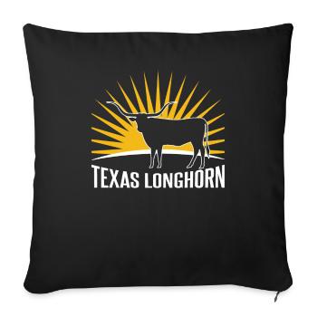Rancher Cattle Rancher - Texas Longhorn - Sofa pillowcase 17,3'' x 17,3'' (45 x 45 cm) - black - Front