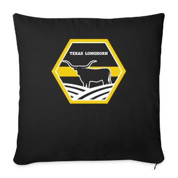 Rancher Cattle Rancher - Texas Longhorn - Sofa pillowcase 17,3'' x 17,3'' (45 x 45 cm) - black - Front