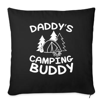 Daddy’s Camping Buddy - Campeur pour enfants - Housse de coussin décorative 45 x 45 cm - noir - Devant