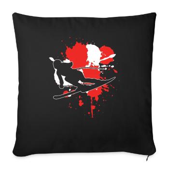 Austria Flag Skiers - Ski alpin - Housse de coussin décorative 45 x 45 cm - noir - Devant