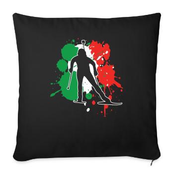 Italy Flag Biathlonist - Biathlon - Sofa pillowcase 17,3'' x 17,3'' (45 x 45 cm) - black - Front