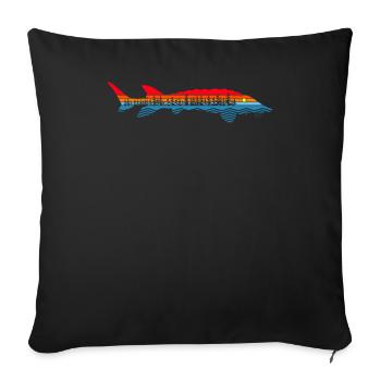 Pêche en plein air - Pêcheurs Esturgeon - Housse de coussin décorative 45 x 45 cm - noir - Devant