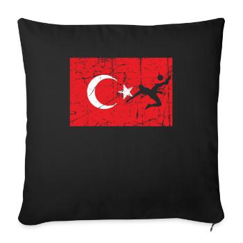 Turkey Turkish Flag - Football - Sofa pillowcase 17,3'' x 17,3'' (45 x 45 cm) - black - Front