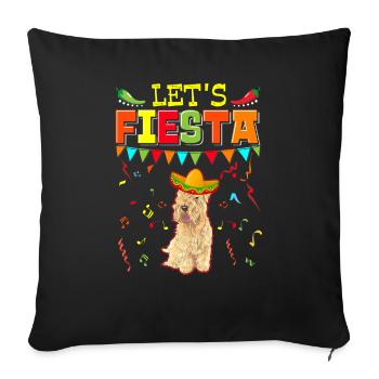 Mexican - Let's Fiesta Wheaten Terrier - Sofa pillowcase 17,3'' x 17,3'' (45 x 45 cm) - black - Front