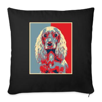 Dog Graphic - Vintage Cocker Spaniel - Sofa pillowcase 17,3'' x 17,3'' (45 x 45 cm) - black - Front