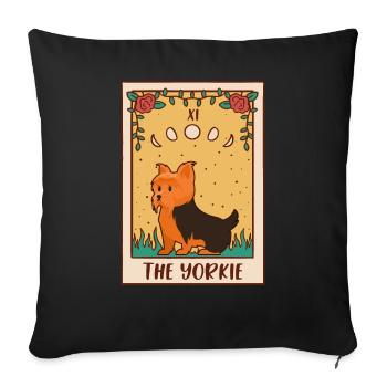Carte de Tarot - Occult Dog Yorkie - Housse de coussin décorative 45 x 45 cm - noir - Devant