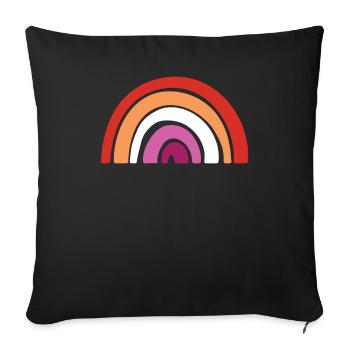 Flagge - LGBTQIA Rainbow Lesben - Sofakissenbezug 45 x 45 cm - Schwarz - Vorne