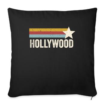 USA City Star Années Rétro - Vintage Hollywood - Housse de coussin décorative 45 x 45 cm - noir - Devant