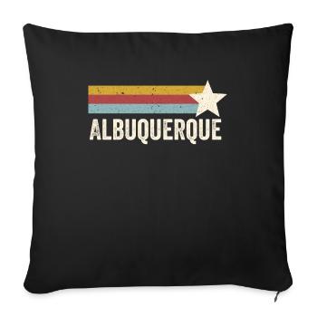 USA City Star Years Rétro - Vintage Albuquerque - Housse de coussin décorative 45 x 45 cm - noir - Devant