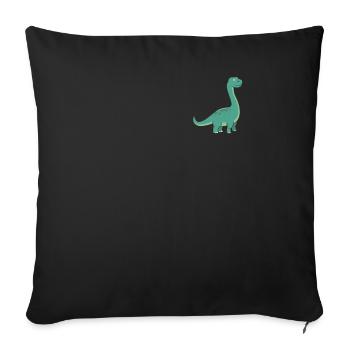 Badge - Mignon Dinosaure Brontosaurus - Housse de coussin décorative 45 x 45 cm - noir - Devant