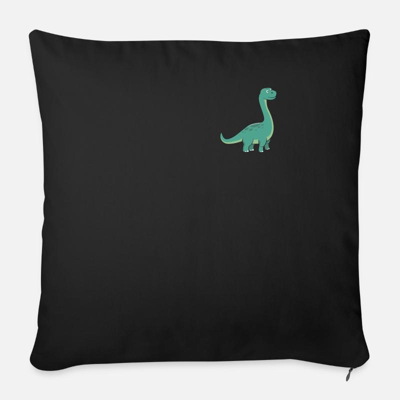 Abzeichen - Niedlicher Dinosaurier Brontosaurus - Sofakissenbezug 45 x 45 cm - Schwarz