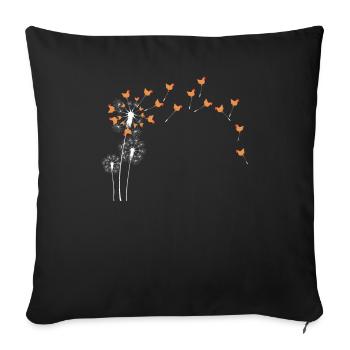 Fleur d’animal - Poulet de pissenlit - Housse de coussin décorative 45 x 45 cm - noir - Devant