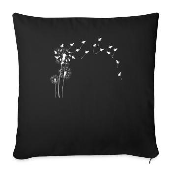 Fleur d’animal - Chat pissenlit - Housse de coussin décorative 45 x 45 cm - noir - Devant